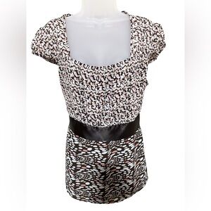 Apt 9 Y2K XL Babydoll Satin Tie Polka Dot Top Chiffon Preppy Going Out Office